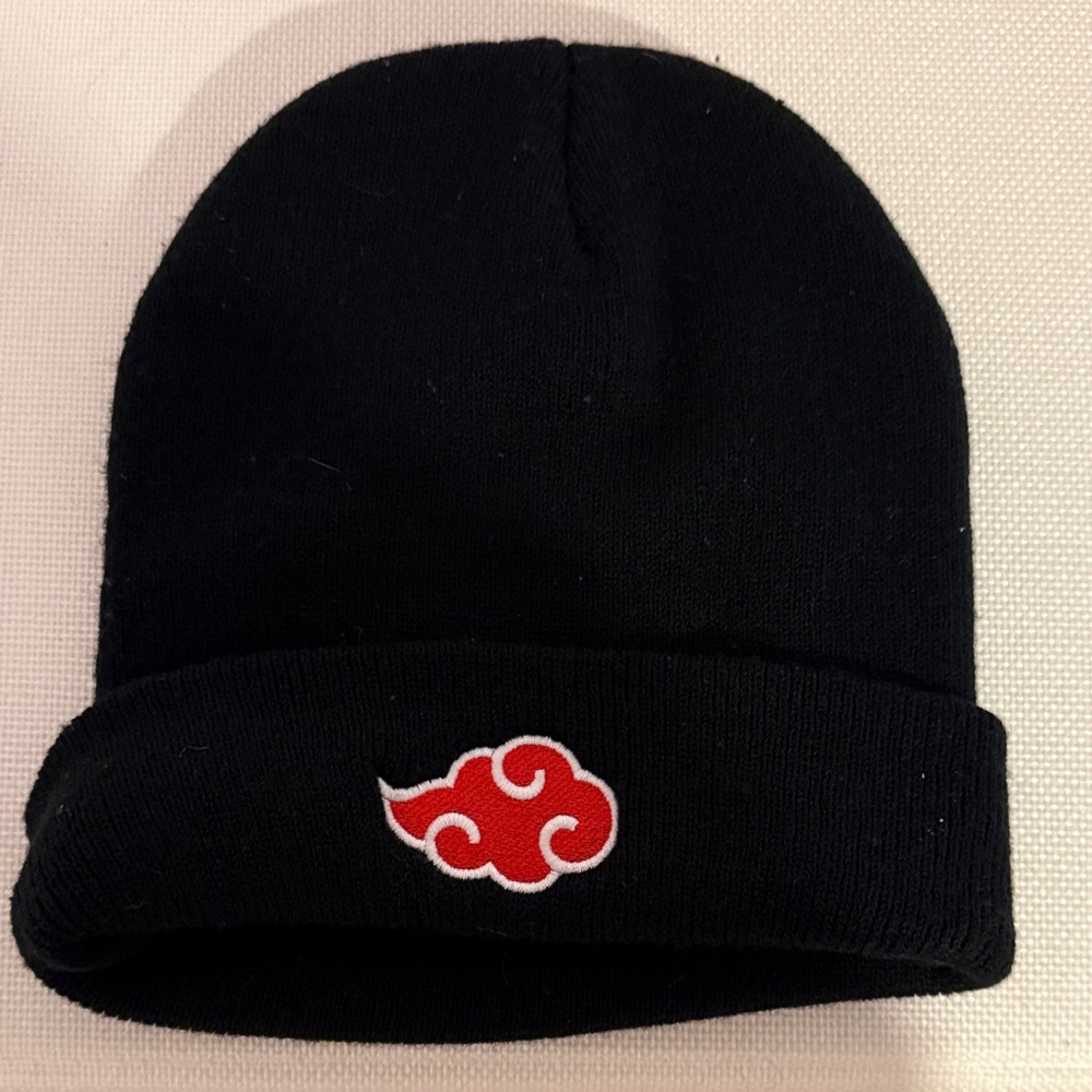 Naruto Black Beanie with Akatsuki Symbol